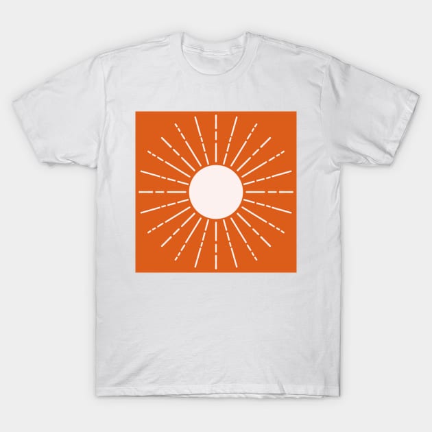 Orange sun - monochromatic pattern for sophisticated vibes T-Shirt by FrancesPoff